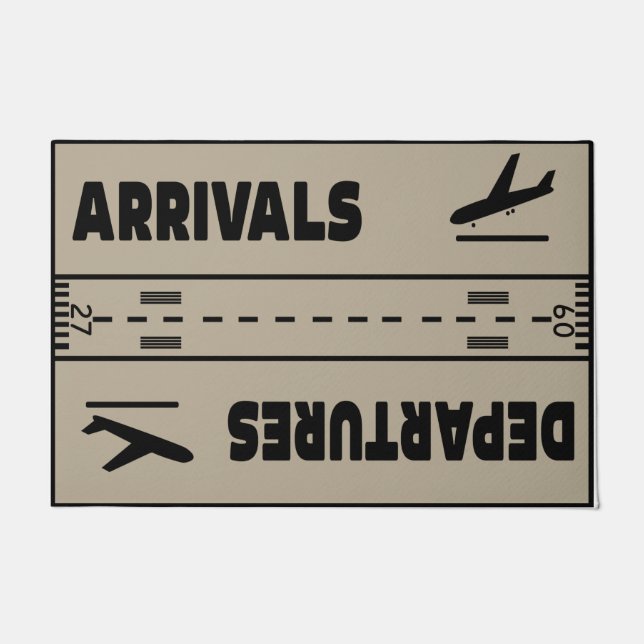 Paillasson Arrivals & Departures Doormat, Funny Airplane (Devant)