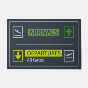Paillasson Arrivées Et Départs Drôle Porte, Avion Mat