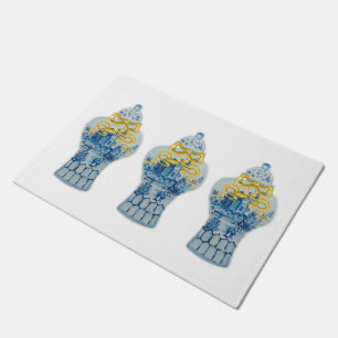 Paillasson Art Christmas Blue Ginger Jar Rug Doormat