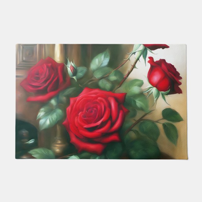 Paillasson Art classique élégant Roses rouges (Devant)