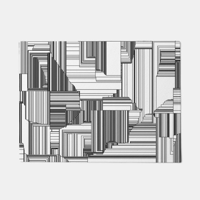 Paillasson Art Déco noir et blanc (Devant)