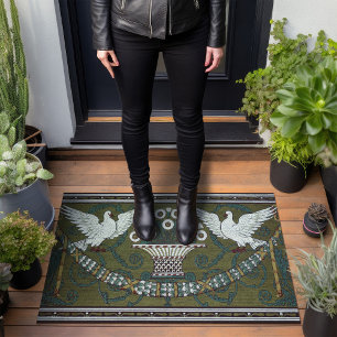 Paillasson Art Déco Sage Green Doses par Walter Crane