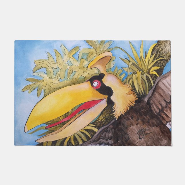 Paillasson Art "d'oiseau de coup de coup" par Mike Quinn (Devant)