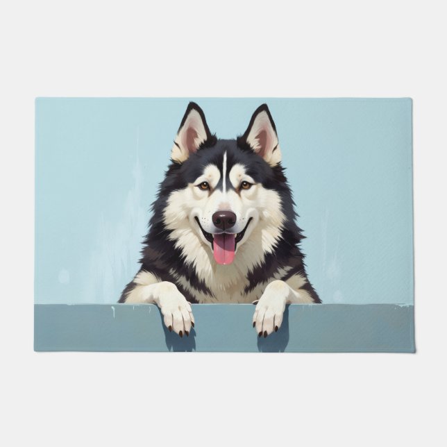 Paillasson Art du chien Malamute d'Alaska (Devant)