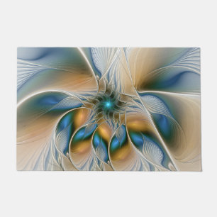 Paillasson Art fractal abstrait et aérien avec du bleu