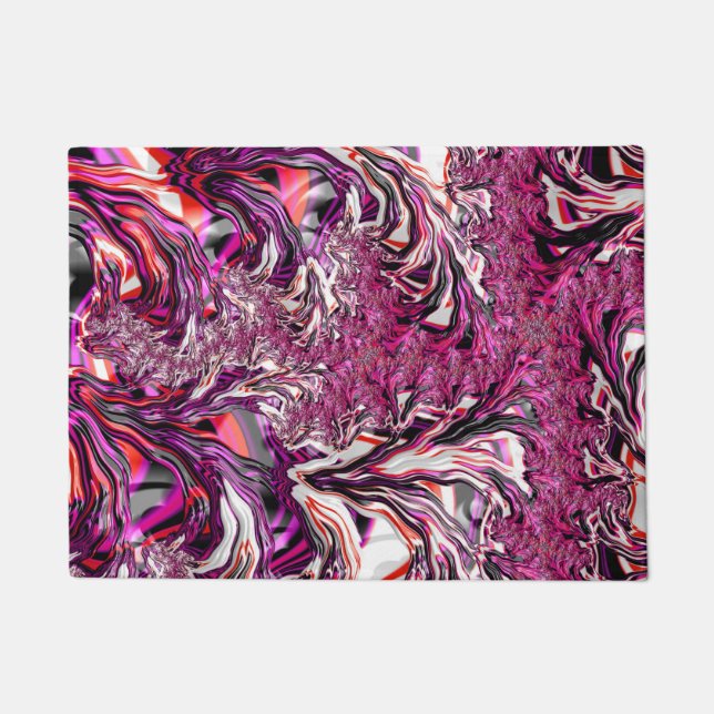Paillasson Art fractal funky psychédélique vibrant déroutant (Devant)