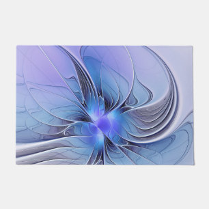 Paillasson Art fractal moderne abstrait bleu lavande