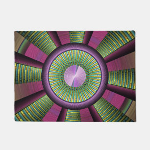 Paillasson Art Fractal Moderne Rond Et Coloré