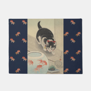Paillasson Art japonais vintage de poisson rouge de chasse de