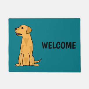 Paillasson Art jaune mignon de chiot de labrador retriever