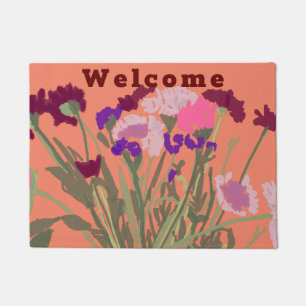 Paillasson Art moderne Fleurs sauvages colorés heureux