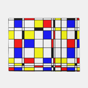 Paillasson Art moderne minimaliste coloré de Mondrian de