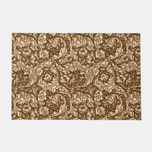 Paillasson Art Nouveau Acanthus Feuilles et fleurs, Brown