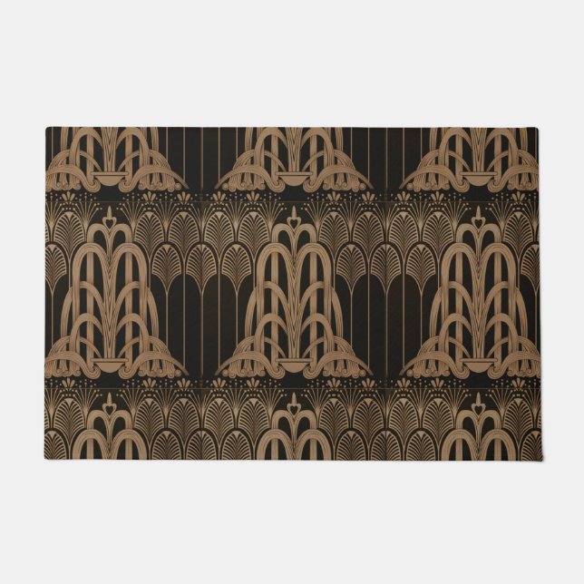 Paillasson Art nouveau, Art déco, Noir, bronze, élégant, chic (Devant)