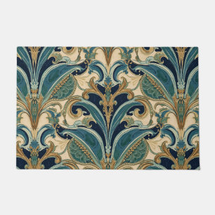 Paillasson Art Nouveau Déco Majolique Floral Artisanat Vintag
