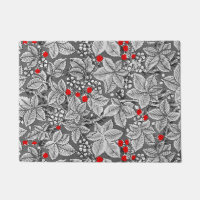 Art Nouveau Fraises et Feuilles, Gris Argent