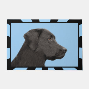Paillasson Art original de chien de peintre noir de Labrador