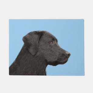 Paillasson Art original de chien de peintre noir de Labrador