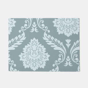 Paillasson Art Rococo Damassé I Bleu d'Oeuf de Canard+Turquoi