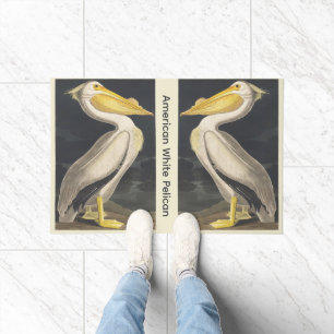 Paillasson Art vintage d'Audubon représentant le Pélican blan
