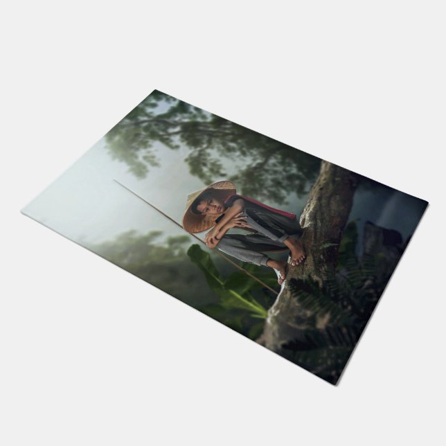 Paillasson Asiatique Boy Fishing (Incliné)