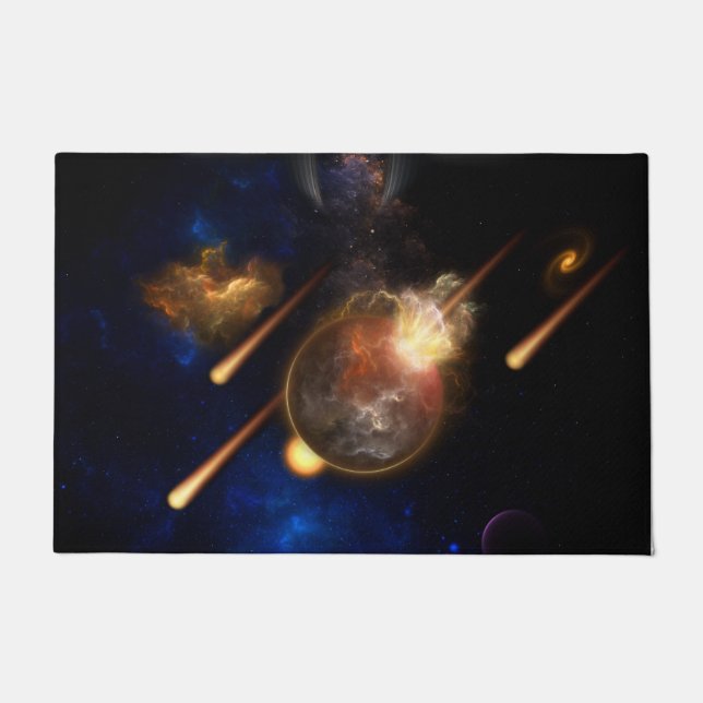Paillasson Astéroïde Apocalypse Fractage Art Spacescape (Devant)