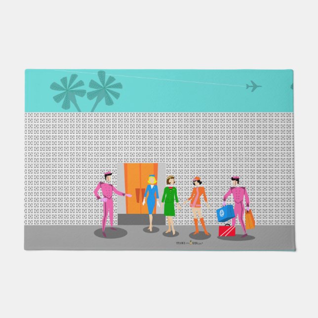 Paillasson Atomique Palm Springs Stewardess Party Porte Mat (Devant)