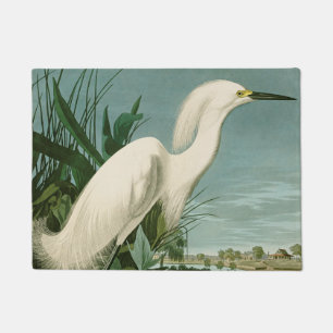 Paillasson Audubon Héron de neige Oiseaux d'aigrettes blanche