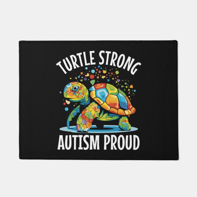 Paillasson Autism Turtle Autistic Puzzle Sensibilisation sur  (Devant)
