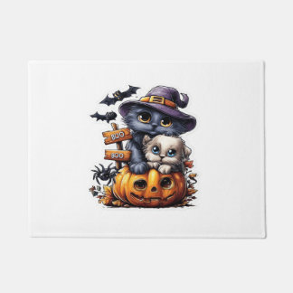 Paillasson Autocollant de chat Halloween mignon � Chapeau de