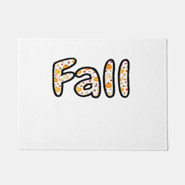 Paillasson Automne avec Arrière - plan Citrouille Automne Sai (Devant)