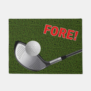 Paillasson AVANT avec la tête, la boule et l'herbe de club d