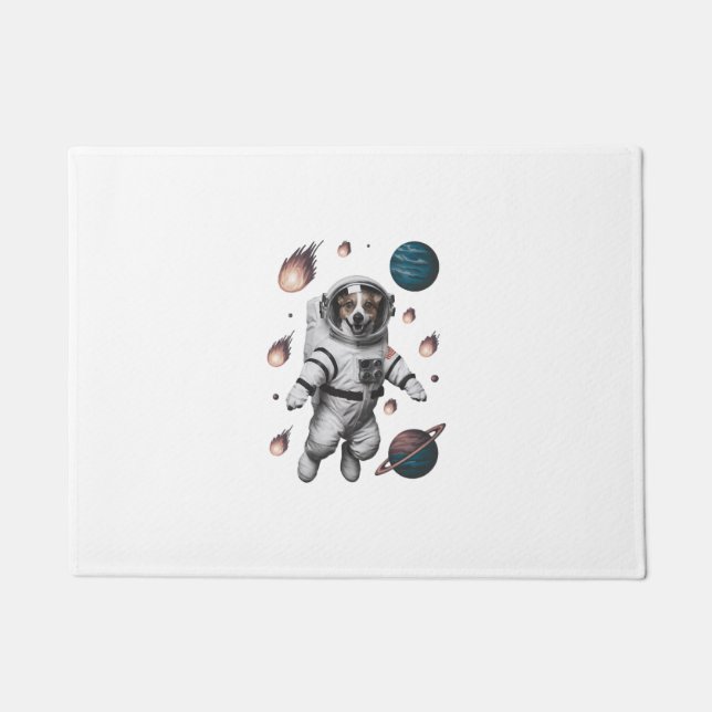Paillasson Aventure spatiale avec un chien astronaute (Devant)
