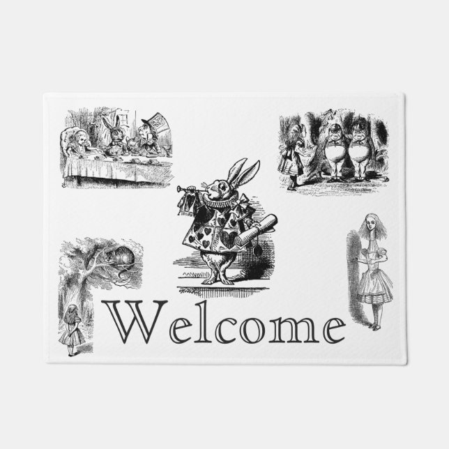 Paillasson Aventures d'Alice au pays des merveilles vintage (Devant)