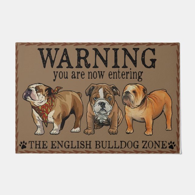 Paillasson Avertissement Français Bulldog Doormat, Bulldog Lo (Devant)