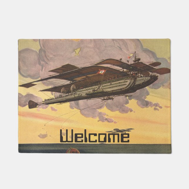 Paillasson Avion Hydravion de Science-Fiction Vintage (Devant)