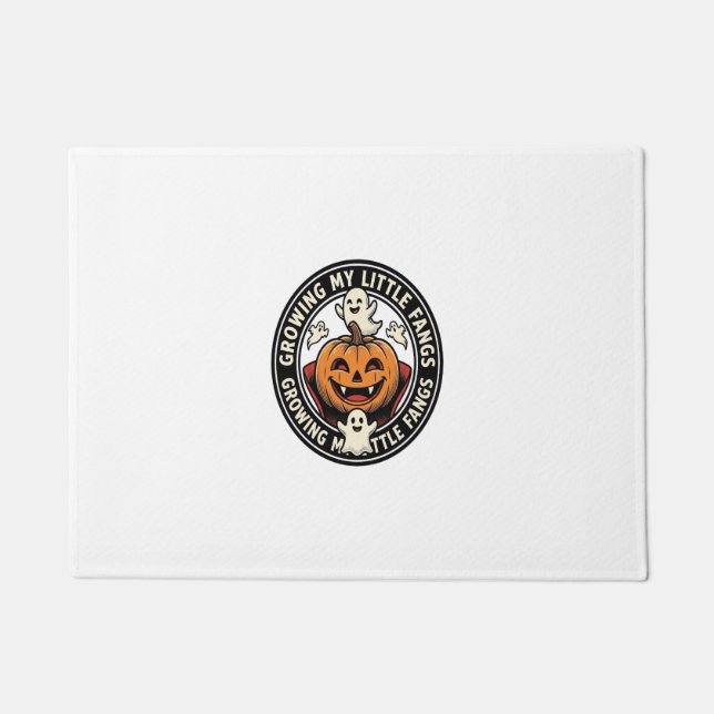 Paillasson Badge de citrouille de vampire faisant pousser mes (Devant)