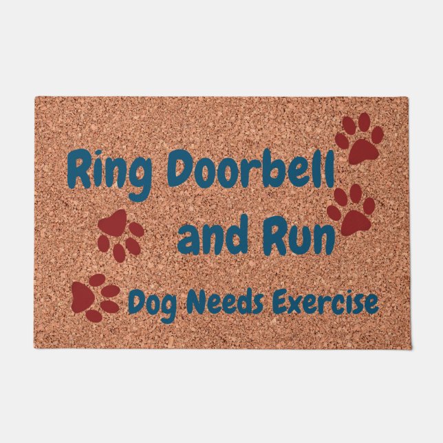 Paillasson Bague porte & Run Dog Besoins Exercice FUNNY (Devant)