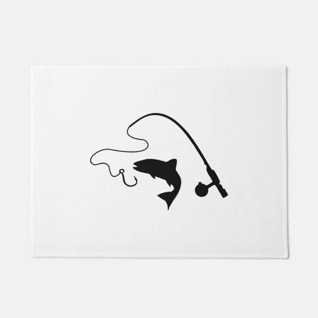 Paillasson Baguette de pêche et poisson, pêche (Devant)