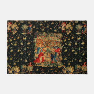 Paillasson BAIN FALCONS BAIN Bleu Rouge Tapisserie médiéval
