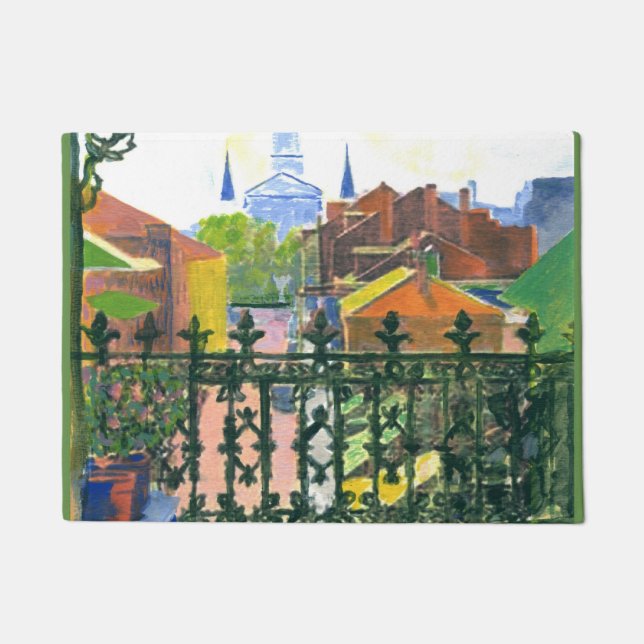 Paillasson Balcon de la Nouvelle-Orléans, avec église (Devant)
