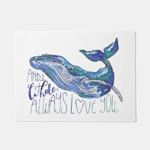 Paillasson Baleine d'aquarelle - d'I de baleine amour