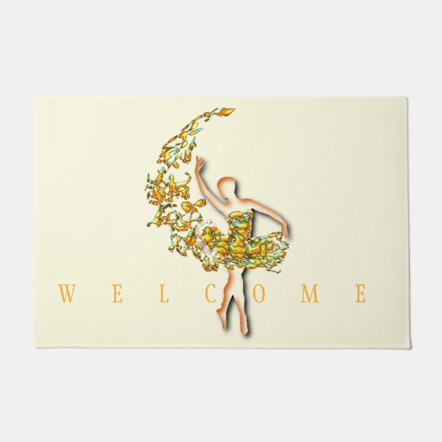 Paillasson Ballerina Doormat Ballet Dancer Femme - Bienvenue (Devant)