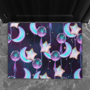 Paillasson Ballons cosmiques Blue Purple Moon Stars Planète