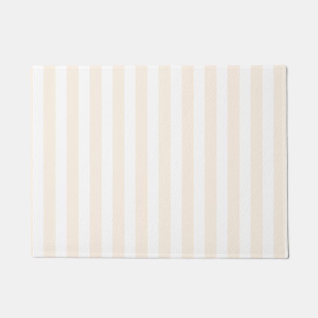 Paillasson Bande de bonbons beige et blanche (Devant)