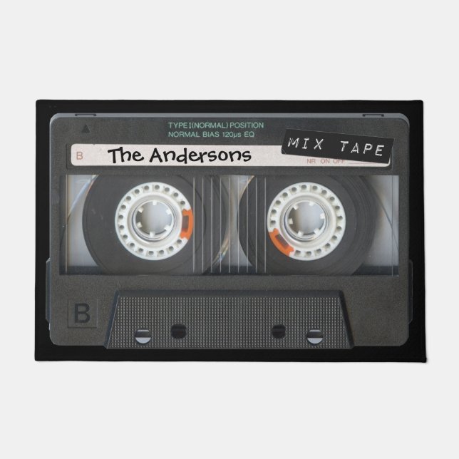 Paillasson Bande de cassette personnalisable (Devant)