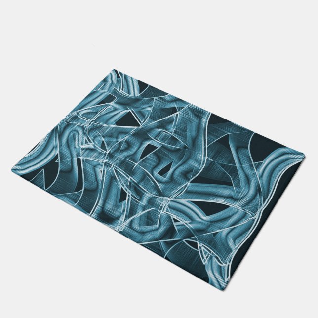 Paillasson Bande de chevauchement courbe bleue surlignée par  (Incliné)