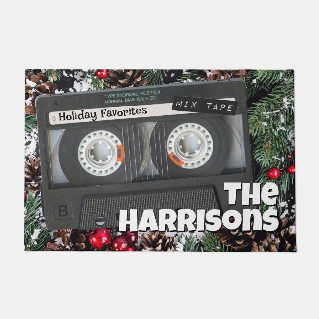 Paillasson Bande de Noël Retro Personnalisable (Devant)