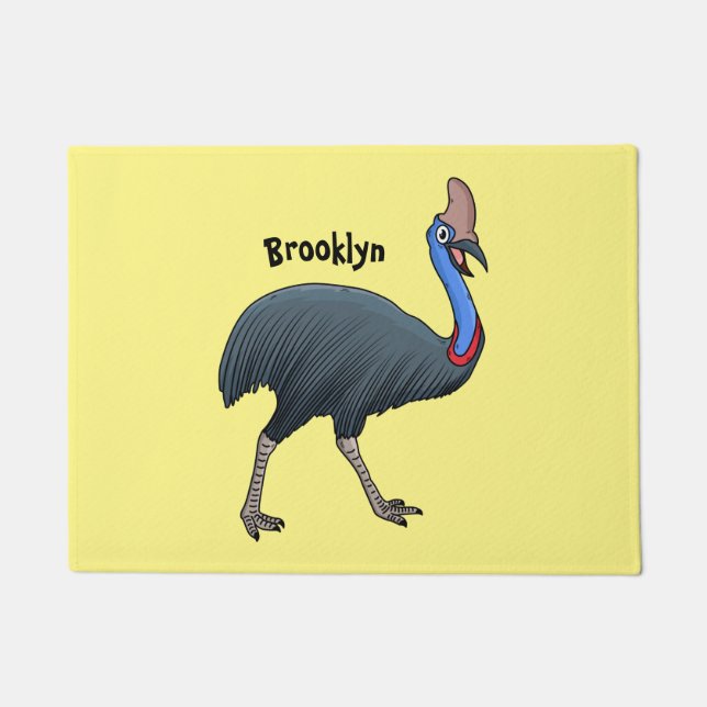 Paillasson Bande dessinée d'oiseau joyeux (Devant)