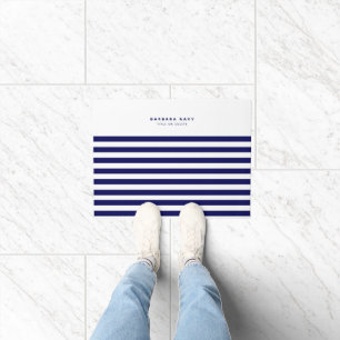 Paillasson Bande Nautique Marine Bleu Trendy Style 8 Bandes